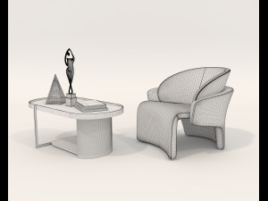Contemporary Coffee Table and Armchair 15 Modelo 3D