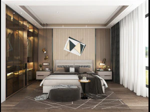 Moderne Schlafzimmer-Innenszene 11 3D Modell