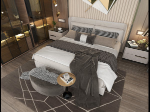 Modern Bedroom Interior Scene 11 3D Модель