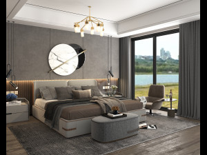 Modern Bedroom Interior Scene 12 3D Модель