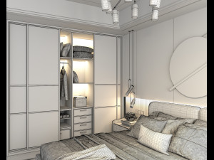 Modern Bedroom Interior Scene 12 3D Модель