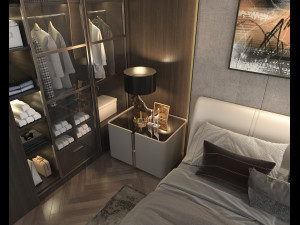 Modern Bedroom Interior Scene 13 Modèle 3D