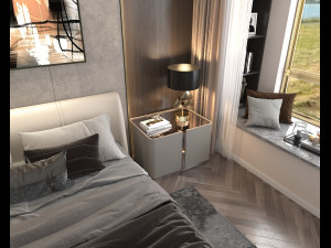 Modern Bedroom Interior Scene 13 Modèle 3D