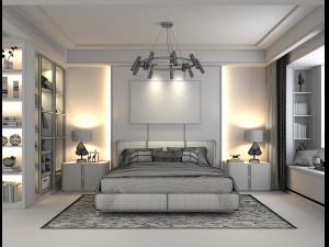 Modern Bedroom Interior Scene 13 Modèle 3D
