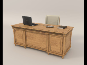 Classic Working Table and Chair 4 3Dモデル