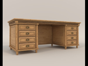 Classic Working Table and Chair 4 3Dモデル