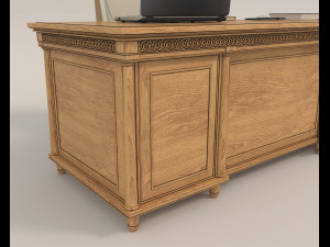 Classic Working Table and Chair 4 3Dモデル