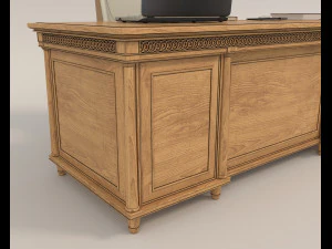 Classic Working Table and Chair 4 3D Model