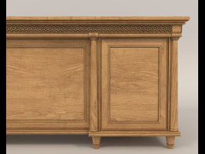 Classic Working Table and Chair 4 3D Model