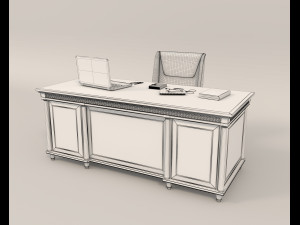 Classic Working Table and Chair 4 3Dモデル