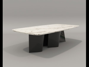 Contemporary Style Dining Table and Chairs Model 3D