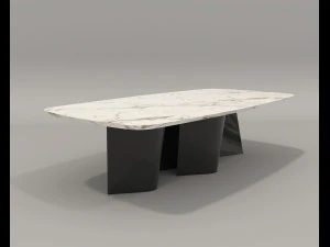 Contemporary Style Dining Table and Chairs 3D Model