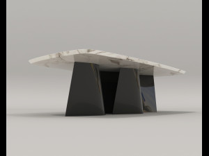 Contemporary Style Dining Table and Chairs Model 3D