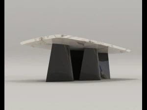 Contemporary Style Dining Table and Chairs 3D Model