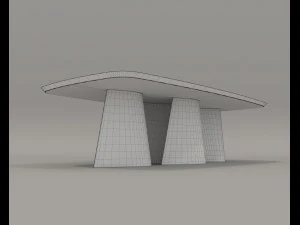 Contemporary Style Dining Table and Chairs 3D Model