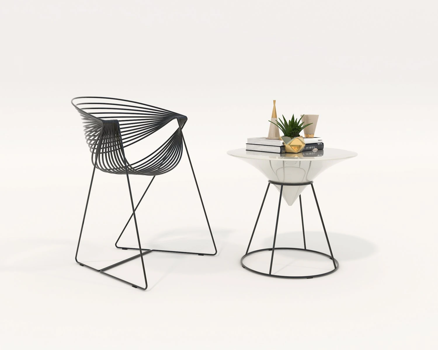 Contemporary Design Table and Chair Set 19 3D Model .c4d .max .obj .3ds .fbx .stl .blend 