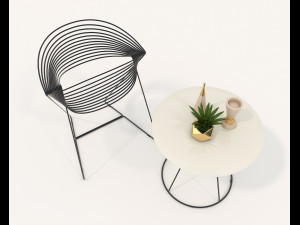 Contemporary Design Table and Chair Set 19 3D Model