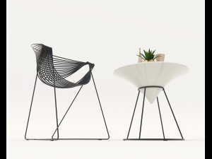 Contemporary Design Table and Chair Set 19 3D Model