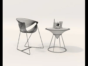 Contemporary Design Table and Chair Set 19 3D Model