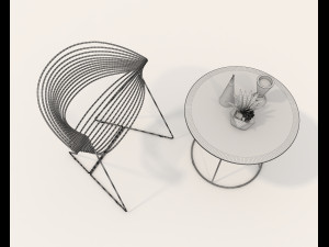 Contemporary Design Table and Chair Set 19 3D Model
