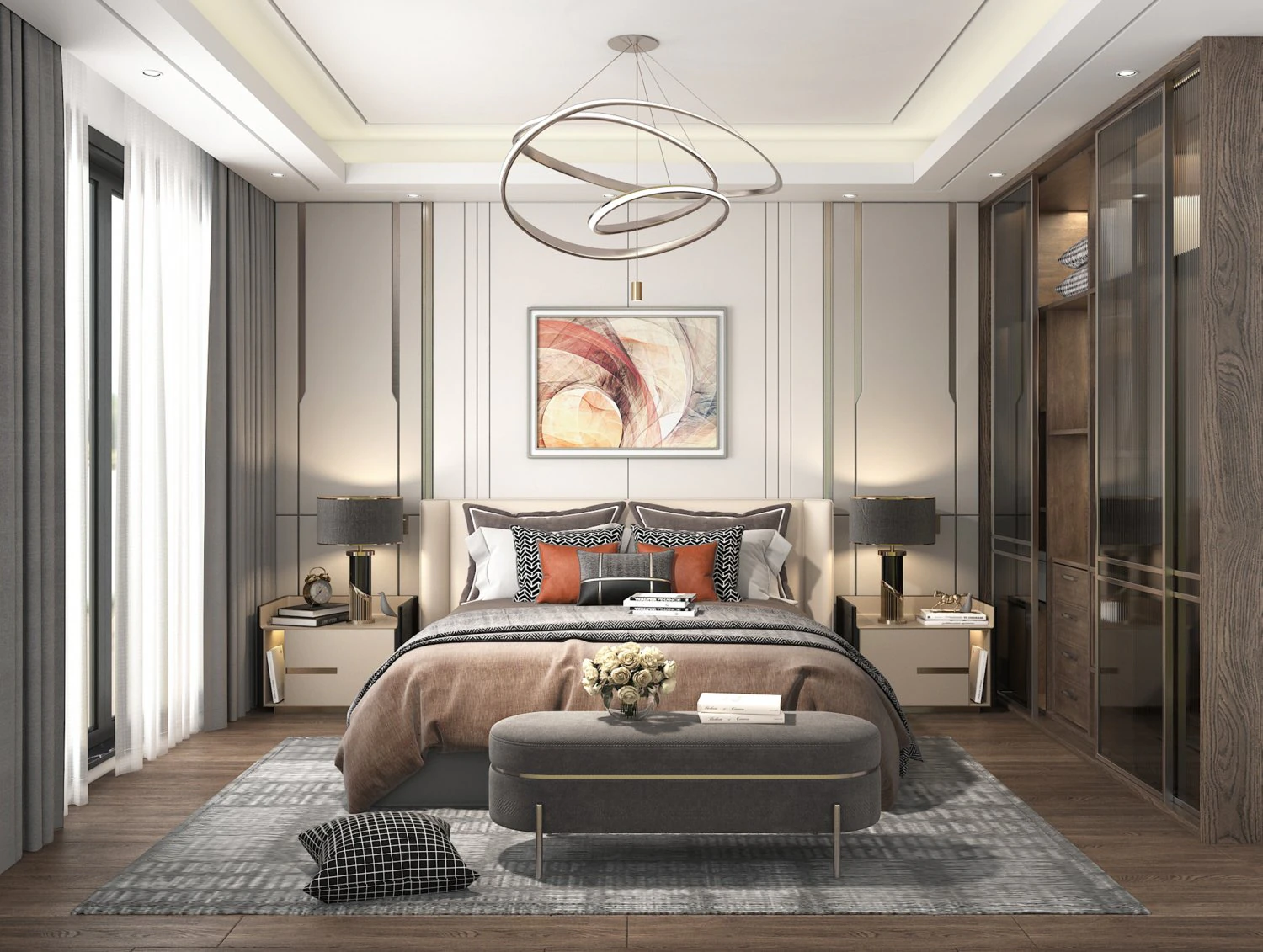 Modern Bedroom Interior Scene 14 3D Model .c4d .max .obj .3ds .fbx .stl .blend 