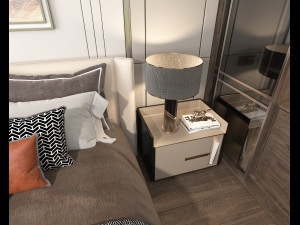 Modern Bedroom Interior Scene 14 3D Model