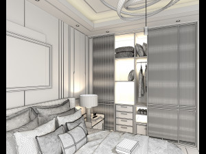 Modern Bedroom Interior Scene 14 3D Model