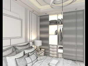 Modern Bedroom Interior Scene 14 3D Model