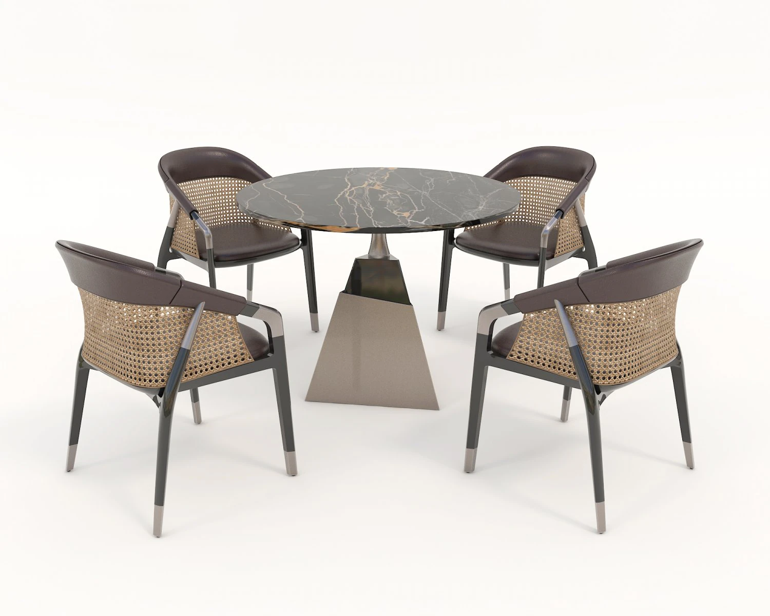 Modern Style Table and Chairs 13 3D Model .c4d .max .obj .3ds .fbx .stl .blend 