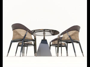 Modern Style Table and Chairs 13 3D Model