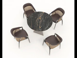 Modern Style Table and Chairs 13 3D Model