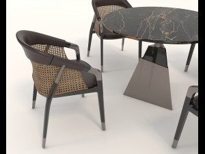 Modern Style Table and Chairs 13 3D Model