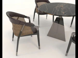 Modern Style Table and Chairs 13 3D Model