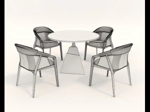 Modern Style Table and Chairs 13 3D Model