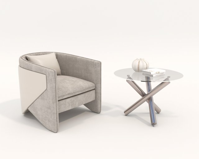 Contemporary Design Table and Chair Set 20 3D Model .c4d .max .obj .3ds .fbx .stl .blend 