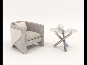 Contemporary Design Table and Chair Set 20 3D Model
