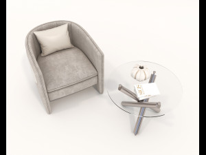 Contemporary Design Table and Chair Set 20 3D Model