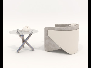 Contemporary Design Table and Chair Set 20 3D Model