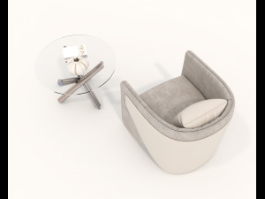 Contemporary Design Table and Chair Set 20 3D Model