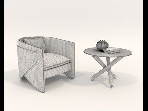 Contemporary Design Table and Chair Set 20 3D Model