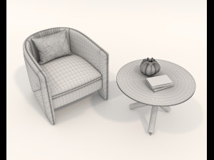 Contemporary Design Table and Chair Set 20 3D Model