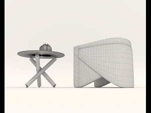 Contemporary Design Table and Chair Set 20 3D Model