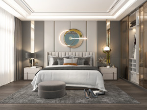 Modern Bedroom Interior Scene 15 3D Model