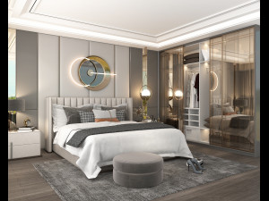 Modern Bedroom Interior Scene 15 Modelo 3D