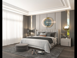 Modern Bedroom Interior Scene 15 Modelo 3D