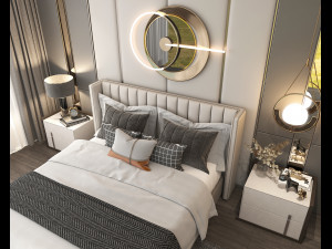 Modern Bedroom Interior Scene 15 Modelo 3D