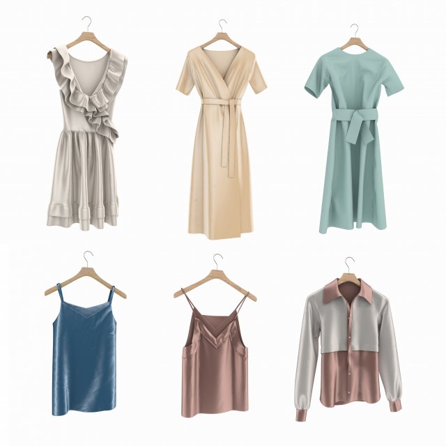 Clothing on Hanger 6 Modèle 3D .c4d .max .obj .3ds .fbx .stl .blend 