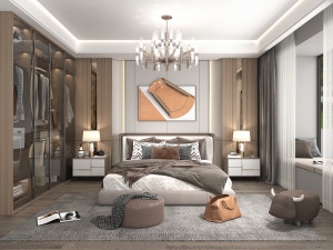 Modern Bedroom Interior Scene 16 3D Model