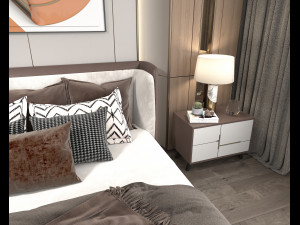 Modern Bedroom Interior Scene 16 Modelo 3D