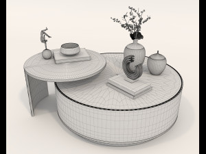 Modern Coffee Table and Armchair 3 3D मॉडल